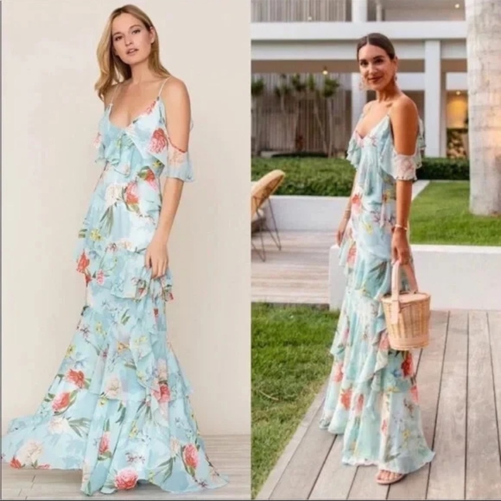 Yumi Kim Hearts Desire Ruffle Maxi Dress Size S NWT